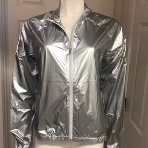 Tail Silver Metallic Lightweight Windbreaker Jacket